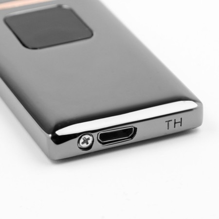 Electronic lighter "Lux", USB, spiral, 7 x 3.5 x 0.5 cm, dark chromium-3