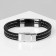 Bracelet Unisex "Power" rectangular buckle, black color with silver, 22 cm