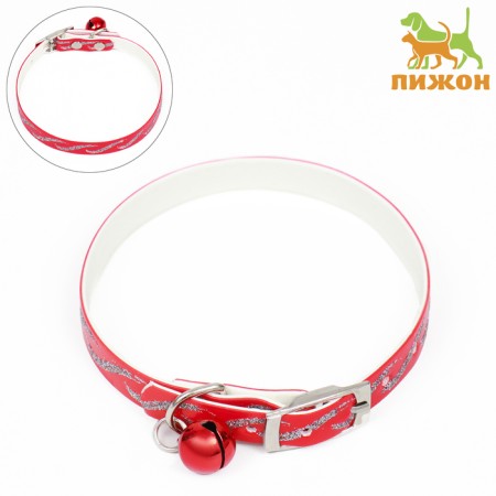 A collar of artificial leather "Infinity" with sparkles, 30 x 1 cm, mix of flowers