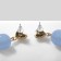 Earrings Assorted "hearts" with beads, blue color in gold