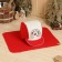 Set for a bath: a hat and rug "degrees" red