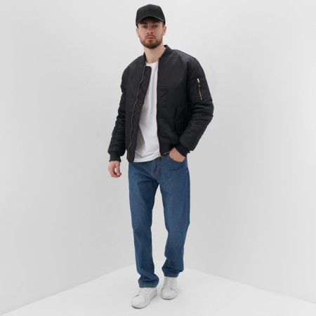 Бомбер мужской на молнии MIST, размер 54, черный-2