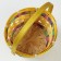 Wicker basket, d18 x 11 x 24 cm, yellow, bamboo