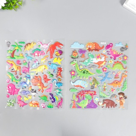 Plastic sticker "Era of dinosaurs" mix 25x17.5 cm