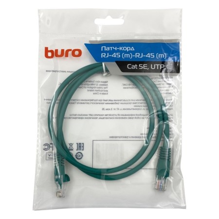 Buro UTP 4 pairs CAT5E CCA Molded 1M Green RJ-45 (M) -RJ-45 (M)-1