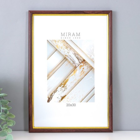 Photo frame Plastic "Mira" 20x30 cm beech with gold (plastic screen)-3