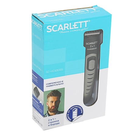 SCARLETT SC-HC63055 hair cutting machine, battery, 2 nozzles, black-5