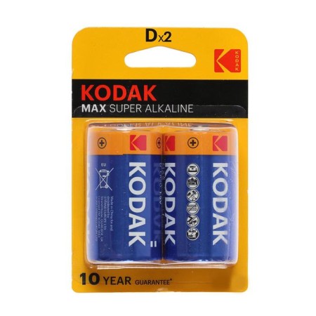 Alkalin battery Kodak Max, D, LR20-2BL, 1.5V, blister, 2 pcs.