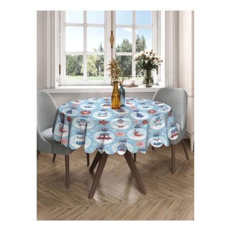 The tablecloth "New Year's balls", round, Saten, d = 150 cm-1