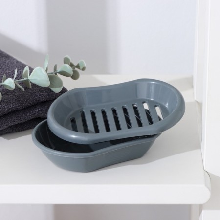 Soap dish with a grate "Economy", 13 × 9 × 3 cm, color mix-2