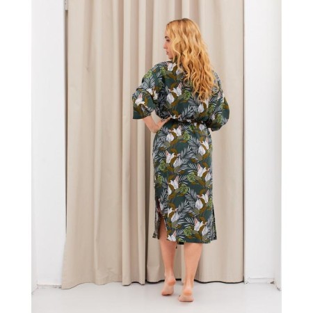 Kit (robe and combination) KAFTAN, 40-42, green/roses-3