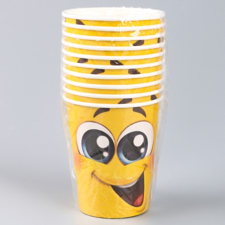 A one -time paper glass "Smiley", 250ml.-3