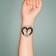 Tattoo on the body black "heart. Strong-blue" 6x6 cm