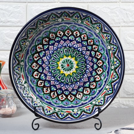 Largan Rishtan ceramics "Patterns", 33 cm, blue-1