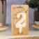 Candle for Cake "Oval" Figure "2", large, pearl, 5.5 cm