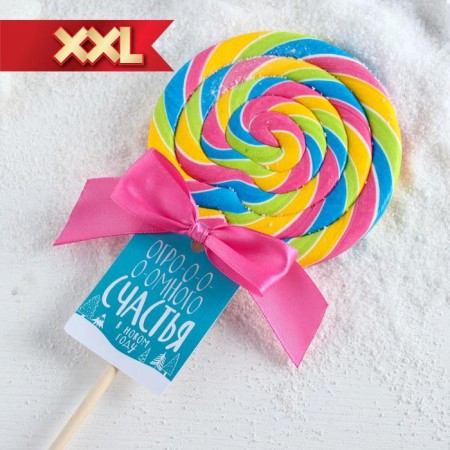 Леденец XXL на палочке «Счастья»: со вкусом тутти-фрутти, 110 г.-1