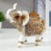Souvenir Polystone Casket "White Elephant with a blanket from the Arab carpet" 17.5x17.5x6.3 cm