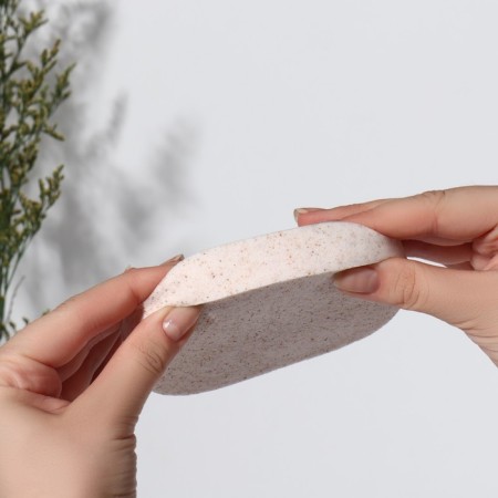 Washing sponge "Waste", 11 × 8.7 × 2 cm, beige color-2