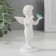 Polystone souvenir "Snowty angel stands with a colored bird" 9x3.8x4.8 cm