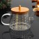 New Year. Glass teapot with bamboo lid "Miracles", 600 ml