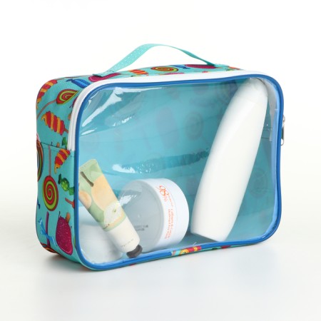 Cosmetic bag with lightning, mint color-3