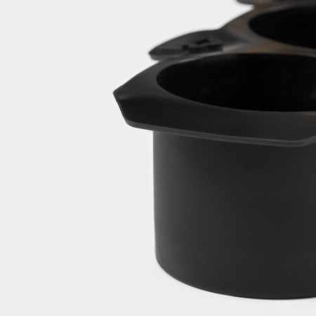Form for the ice “cylinder”, silicone, 21 × 4.5 × 9 cm, 3 cells (5.5 × 4.5cm), black color is black-4