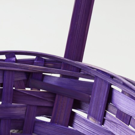 Wicker basket, d21 x 10/34 cm, purple, bamboo-3