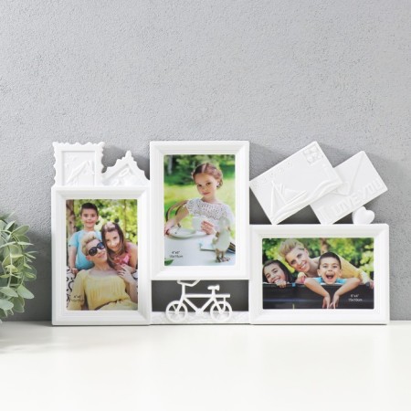 Multipher in 3 photos, 10x15 cm, plastic, col. white