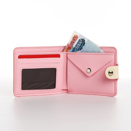 Wallet on the button, beige color-4