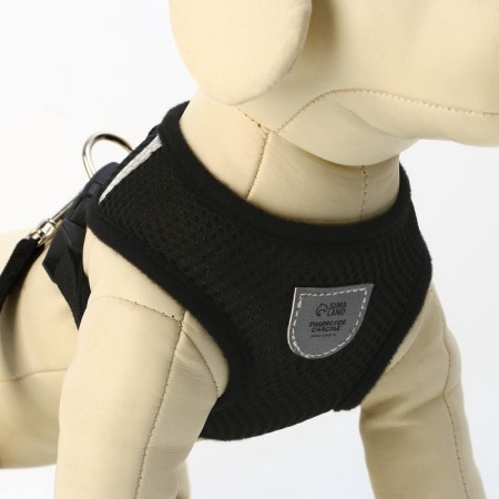 Drinking harness with a leash and reflective patch, s, ok 27, og 30-38, black-2
