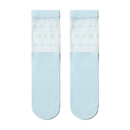 Extended women's socks with a transparent top Contte Elegant Fantasy, size 23-25, Light Blue Color-1