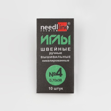 Embroidery needles No. 4, d = 0.7 mm, 3.8 cm, 10 pcs, from 200123-2