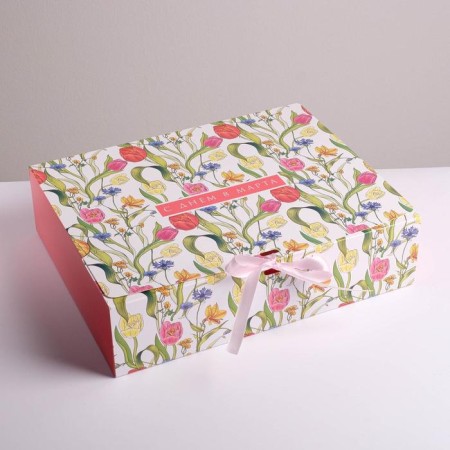 Gift folding box, packaging, “since March 8”, 31 x 24.5 x 8 cm