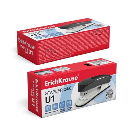 Stapler Erichkrause U1, No. 24/6, up to 30 sheets, black-2