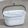 Set for the bathroom, 7 items: basket 4 pcs, basket for linen, garbage bucket, ruff, white color