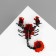 Brooch "Scorpio" rose, red color in ferrous metal