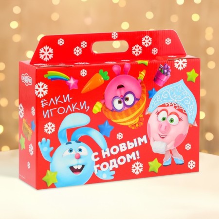 New Year. Gift box New Year's portfolio wide "Smeshariki" license 31 x 8.5 x 20.3 cm (+5 cm).