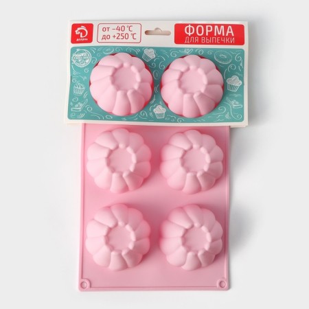 The form for baking the share "Sweets. Mousse ", silicone, 29.5 × 17.5 cm, 6 cells, color mix-6