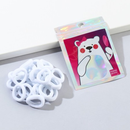 Hair gum "White Bear", 20 pcs-1