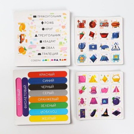 Developing magnetic game "Forms and colors", 3+-3