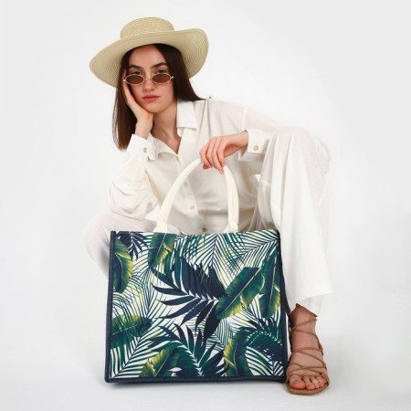 Bag Women's Beach Tropics, 41.5x34x12 cm, Green-8