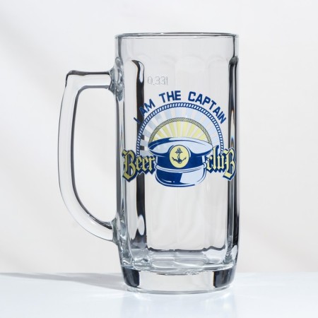Glass mug for beer "Hamburg. Captain ", 330 ml, MIX drawing-1