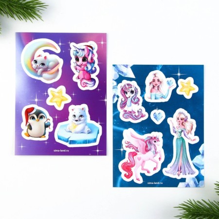 New Year's gift set, notebook, 2 l stickers and magnetic bookmarks 2 pcs "Magic set"-4