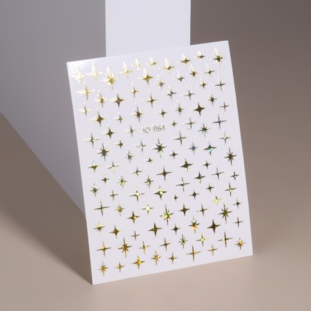 Star stickers "Star", voluminous, metallized, golden color-1