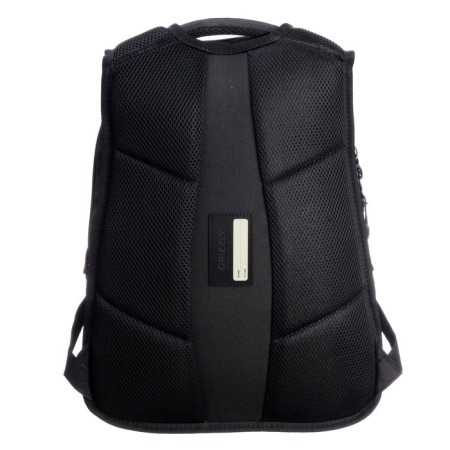 Youth backpack, 42 ​​x 31 x 22 cm, Grizzly 338, ergonomic back, laptop compartment, black/red RU-338-2_2-5