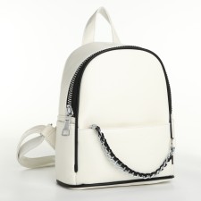 Women's backpack on lightning, white color