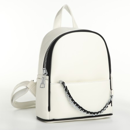 Women's backpack on lightning, white color