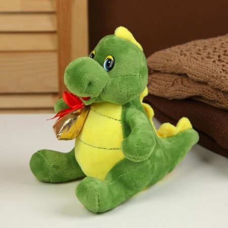 Soft toy "Dragon", with a gift, 17 cm, green color-2