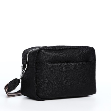 Bag Cross-Bodi with a zipper, black color-2