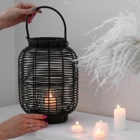 Metal candlestick, PVC "flashlight. Black lady" black 40.5x23x23 cm-6